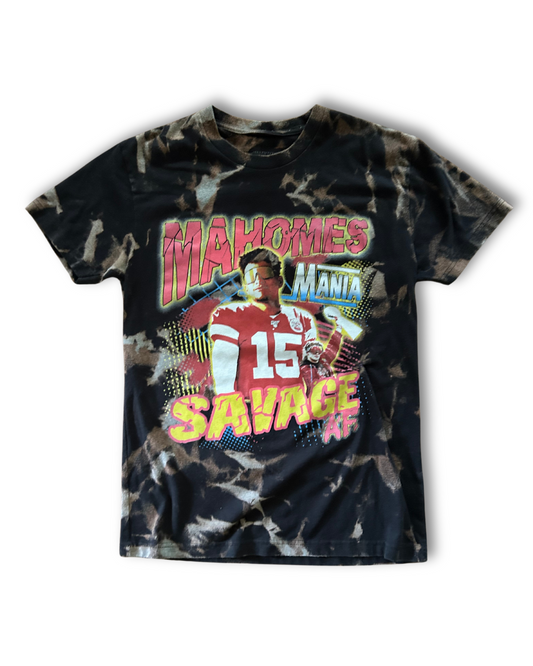 Black Acid Wash Mahomes Mania T-Shirt