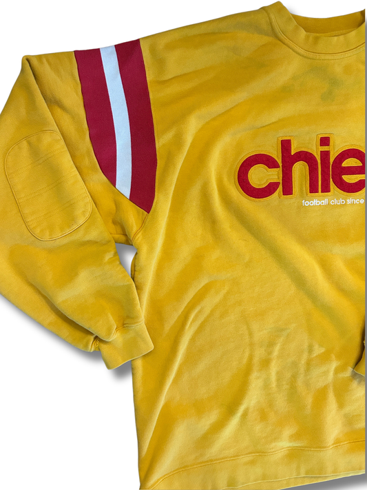 VINTAGE Reebok Gridiron Classic Oversized Gold Chiefs Football Club Crewneck