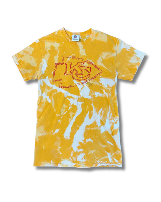 Yellow with Red Arrowhead Acid Wash T-Shirt