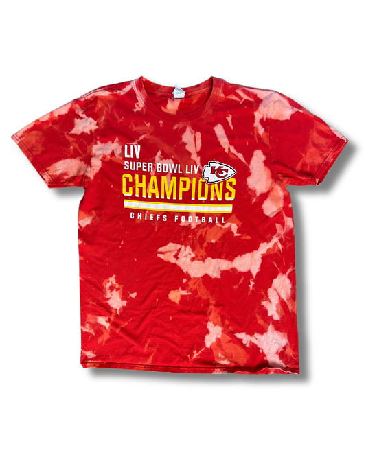 Red Acid Wash Arrowhead Super Bowl Champs T-Shirt