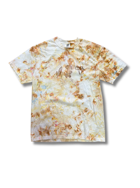 MUSHROOM BROWN VARIANTS HAND PRINTED T-SHIRT