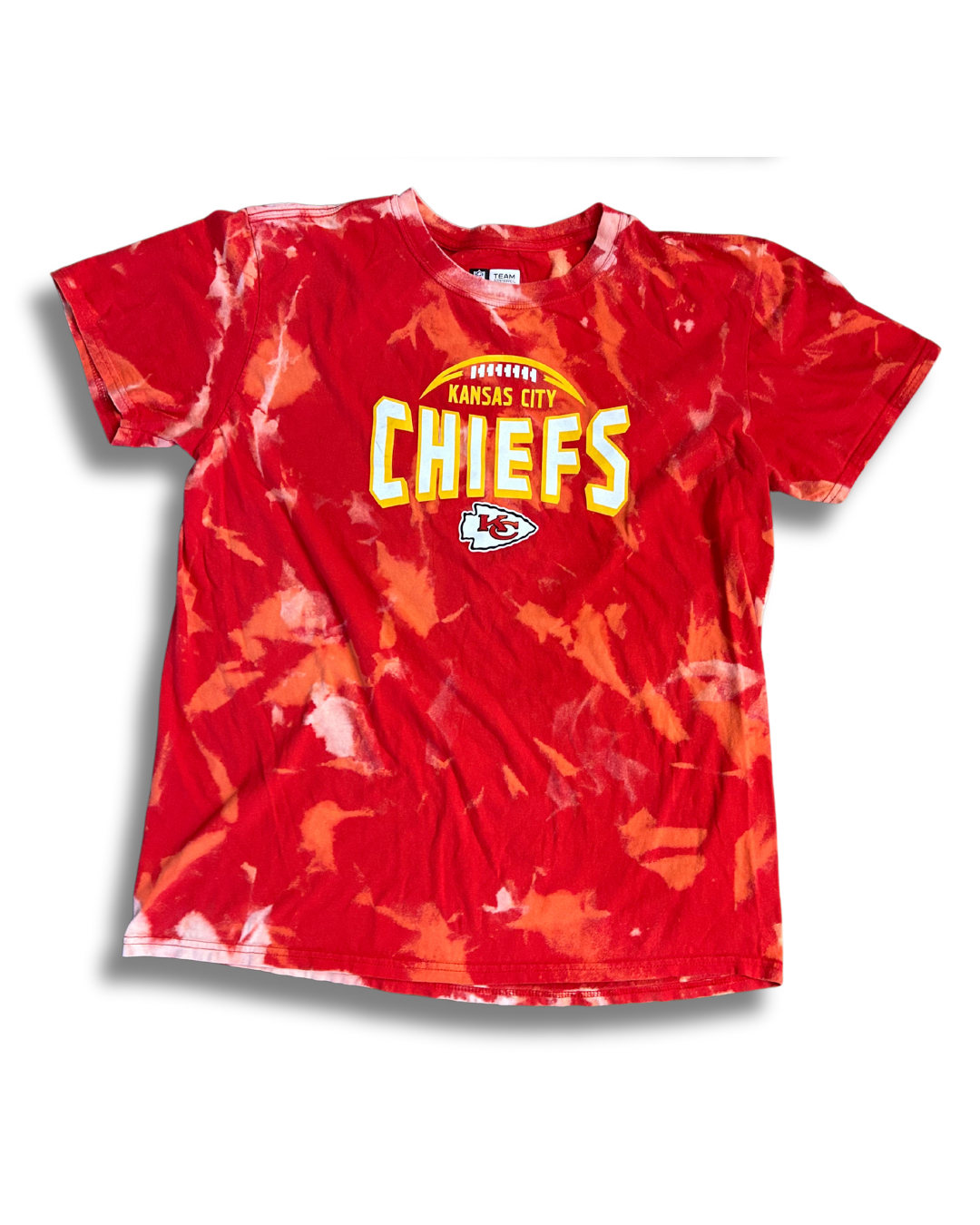 Red Acid Wash Chiefs Football T-Shirt