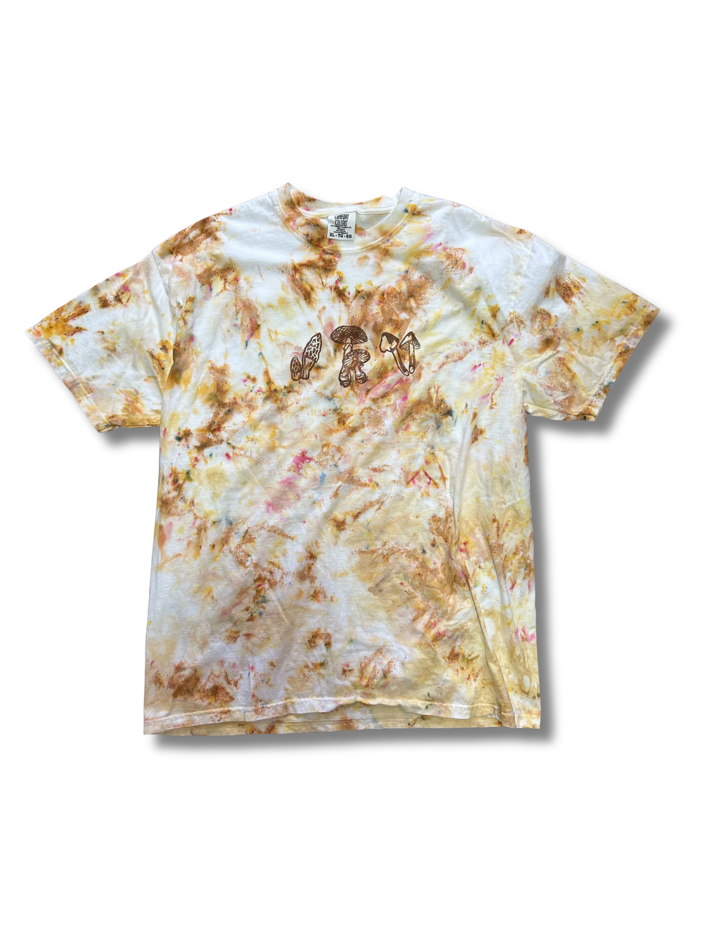 MUSHROOM BROWN VARIANTS HAND PRINTED T-SHIRT