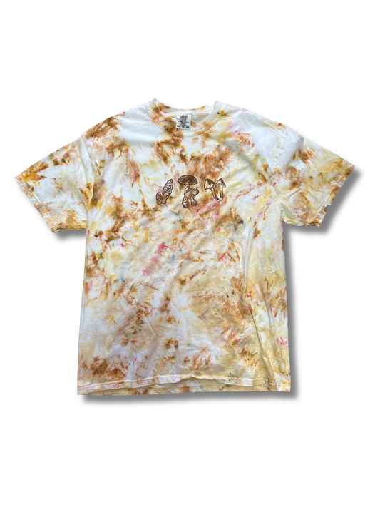 MUSHROOM BROWN VARIANTS HAND PRINTED T-SHIRT