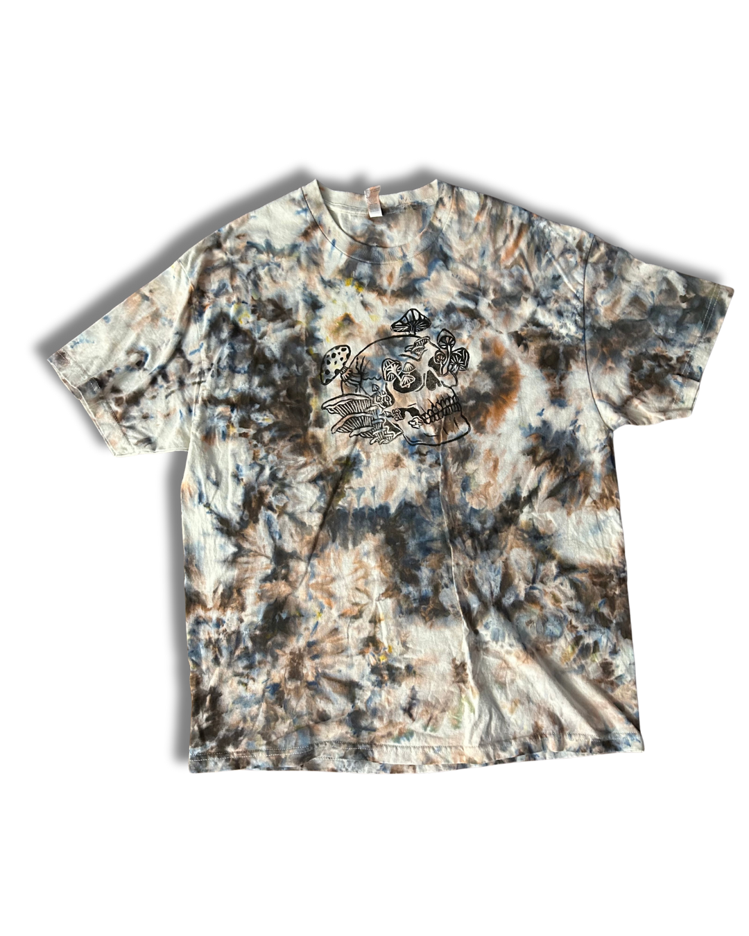 Mushroom Skull Stamp Bae Ice Dyed T-Shirt