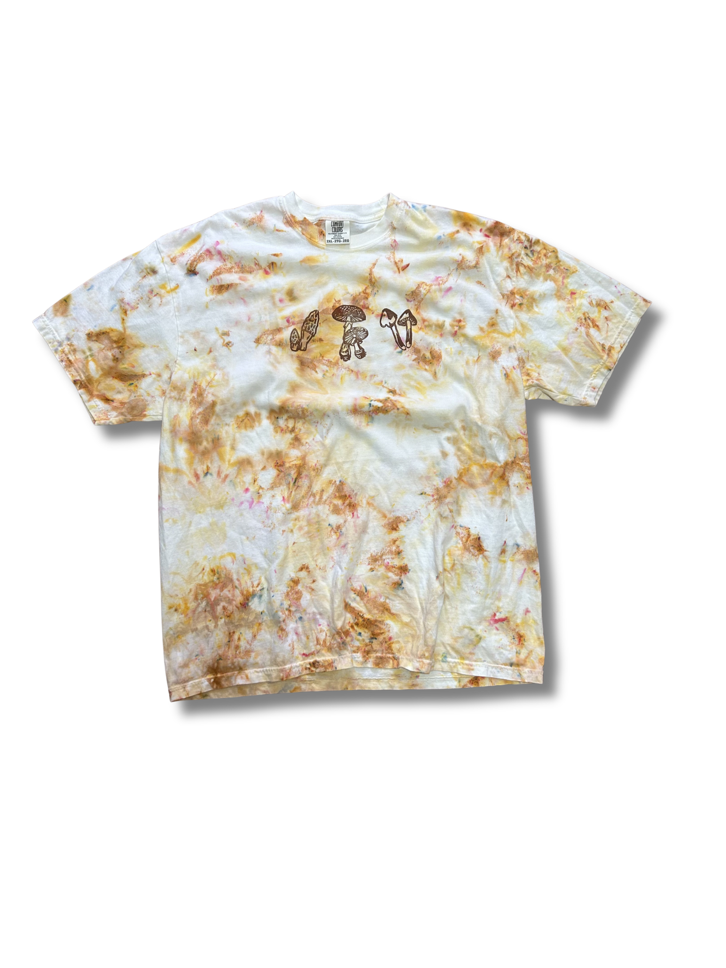 MUSHROOM BROWN VARIANTS HAND PRINTED T-SHIRT