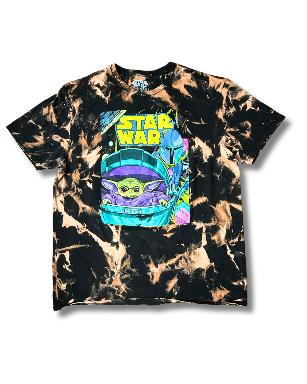 Star Wars Groku and Mando Acid Wash tee