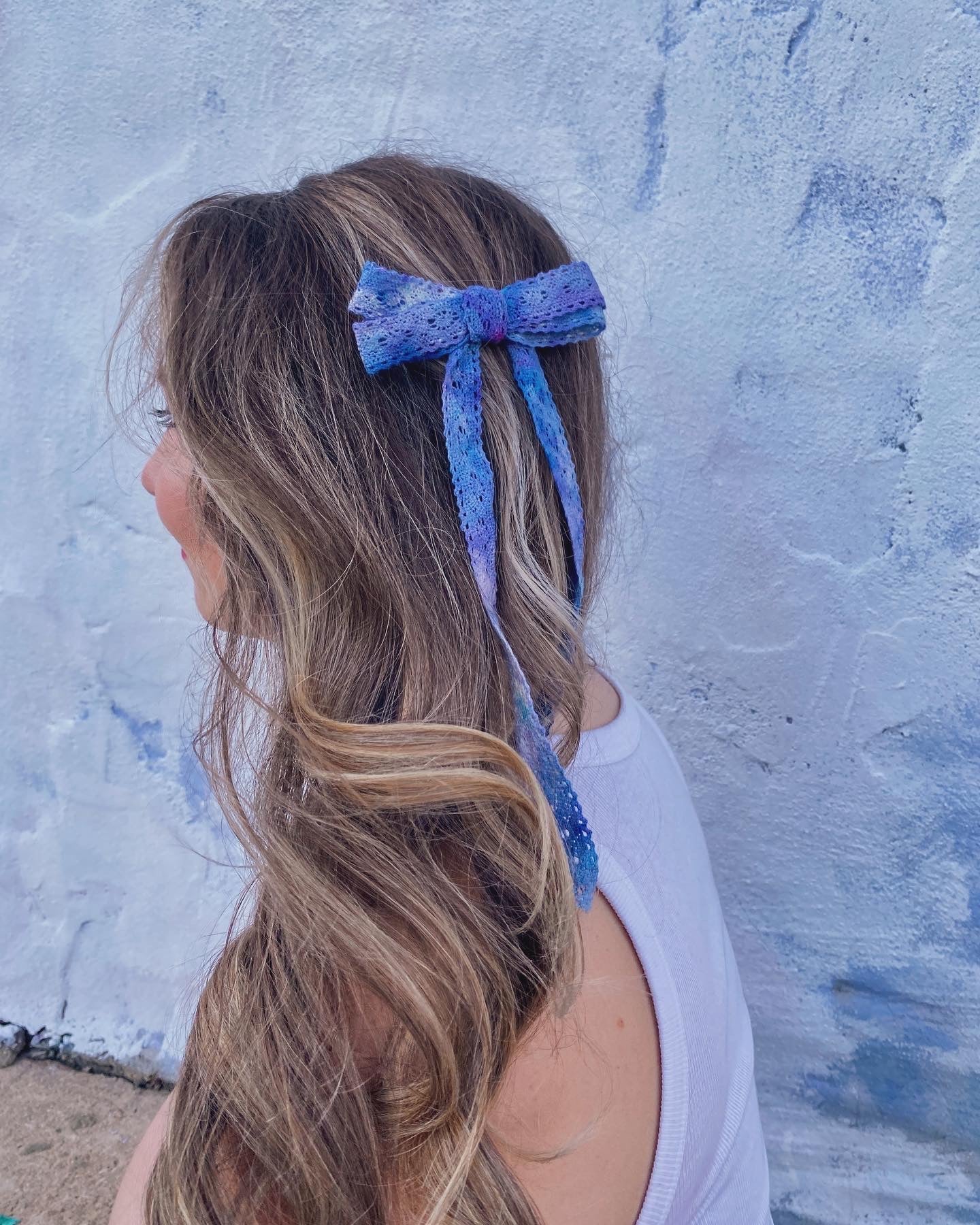 Crocheted Hand Dyed Hair Bows