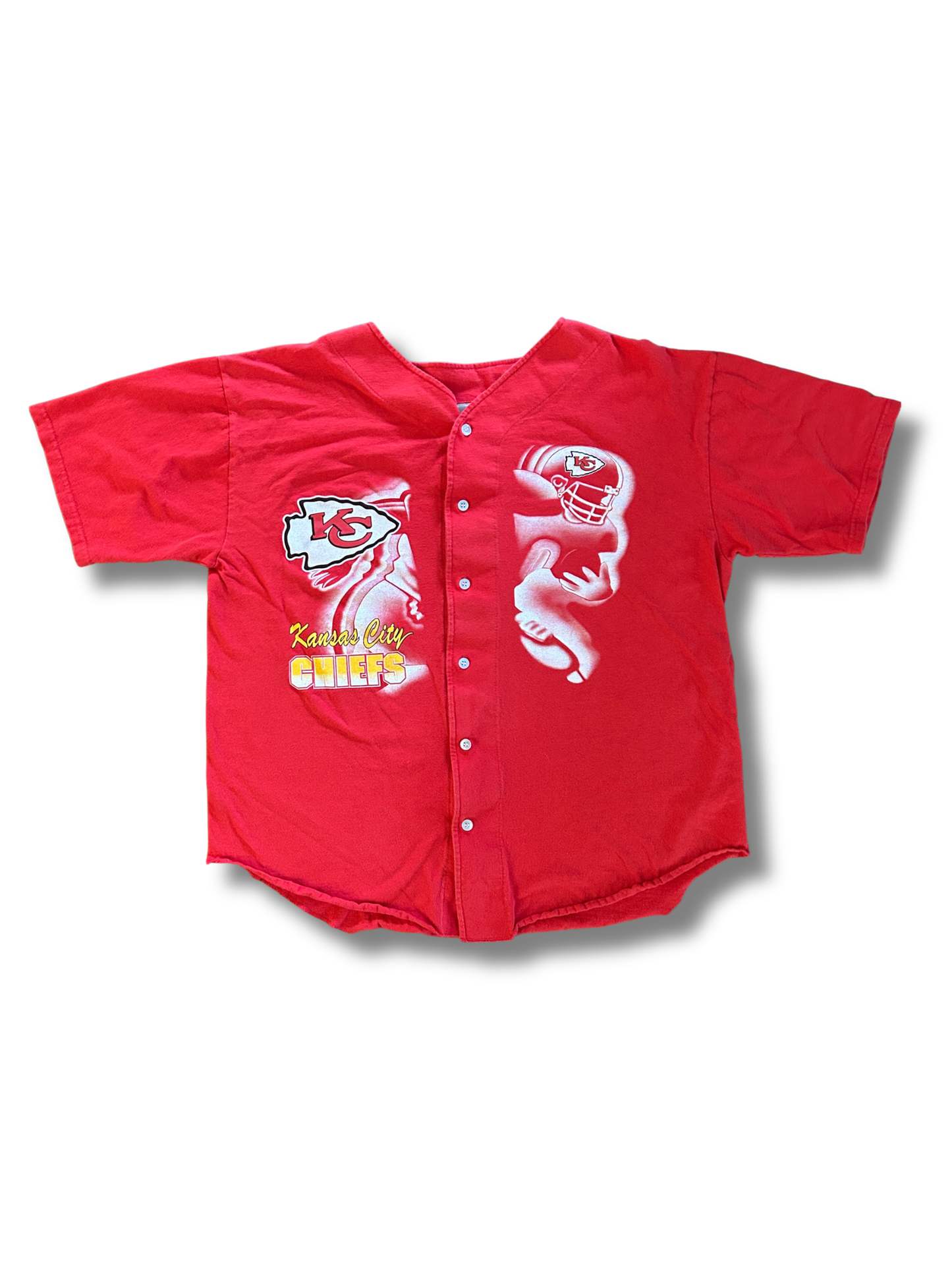 VINTAGE Kansas City Chiefs Football Button Front Jersey