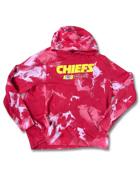 Chiefs in Yellow on a Red Hoodie