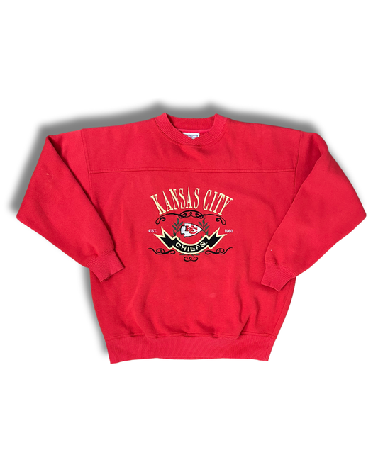 VINTAGE Preppy Embroidered Chiefs Crewneck Sweatshirt- gorgeous and unique