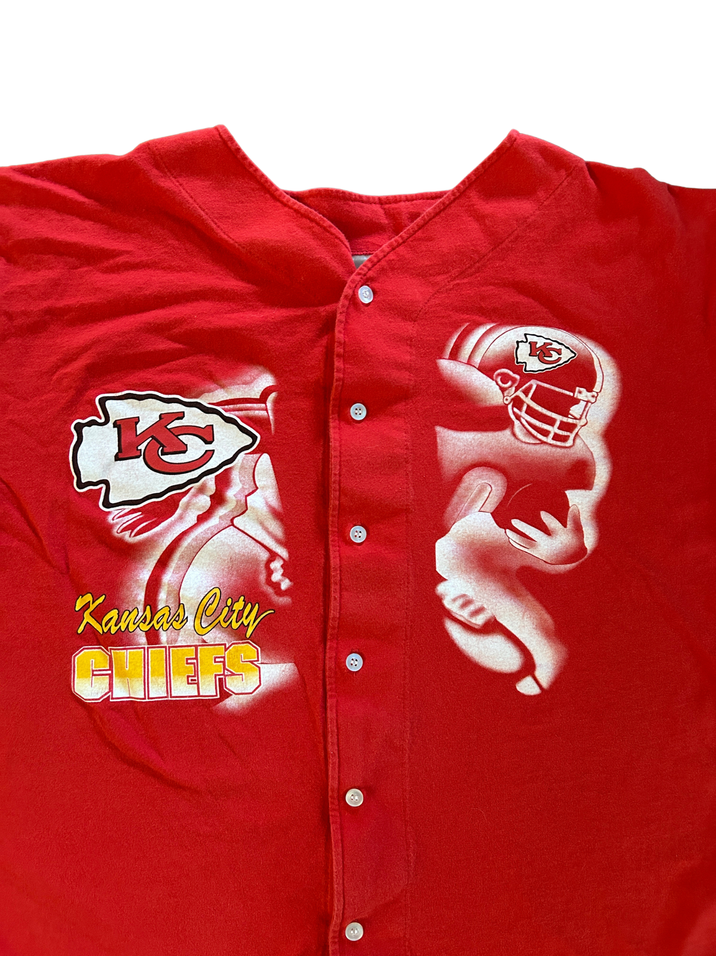 VINTAGE Kansas City Chiefs Football Button Front Jersey