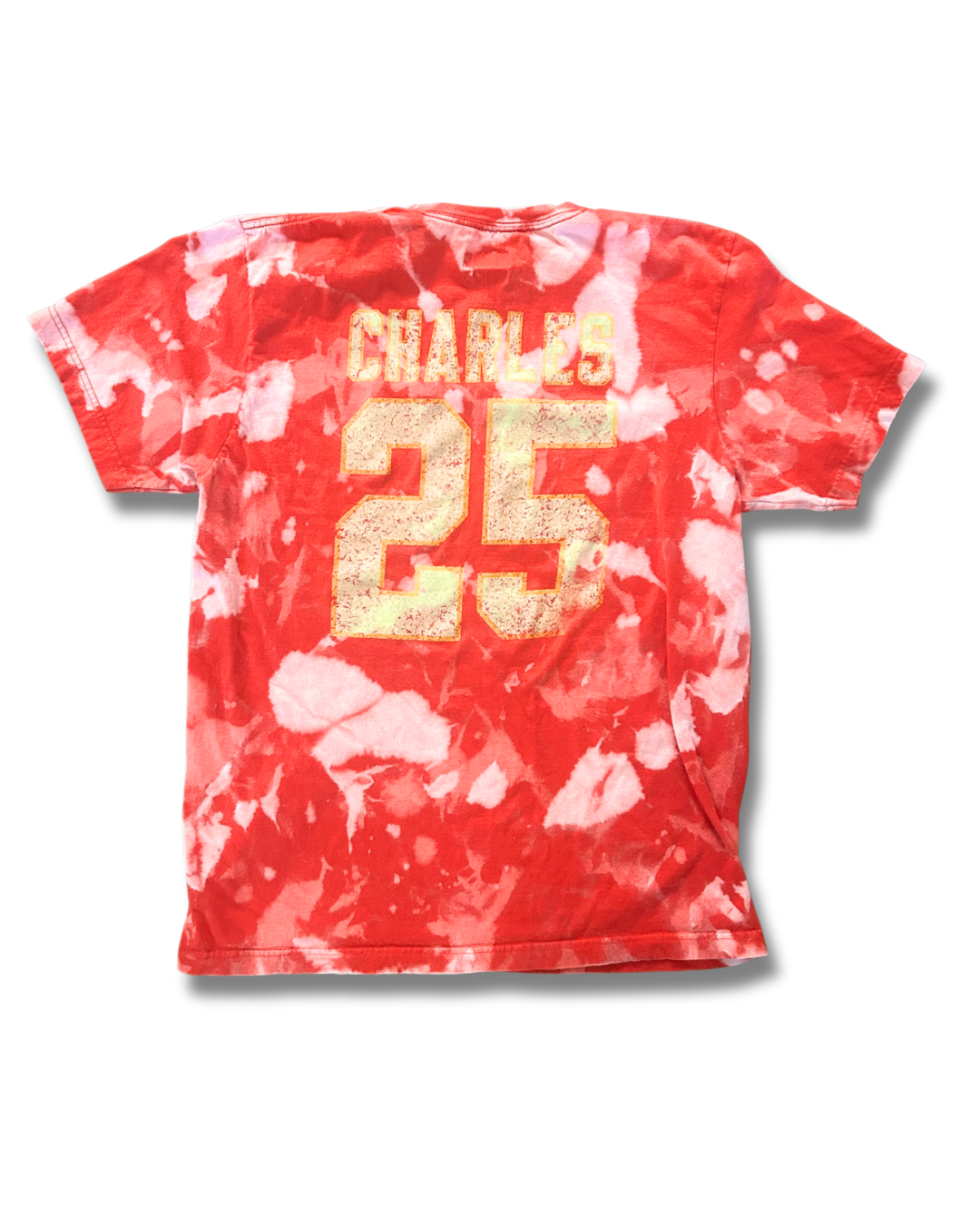 Red Throwback #25 Collegiate Style Acid Wash T-Shirt