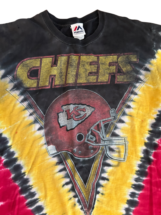 VINTAGE Majestic Kansas City Chiefs Tie Dye Tee
