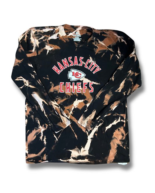 Black Classic Chiefs Acid Wash Long Sleeve Shirt