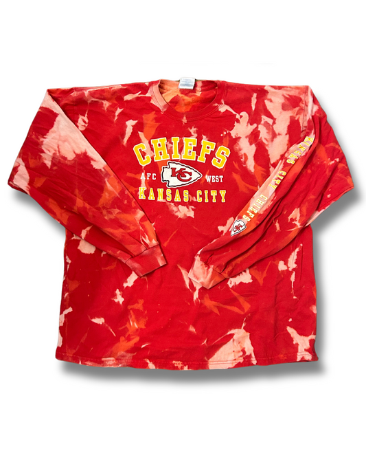 Red Classic Chiefs Acid Wash Long Sleeve Shirt