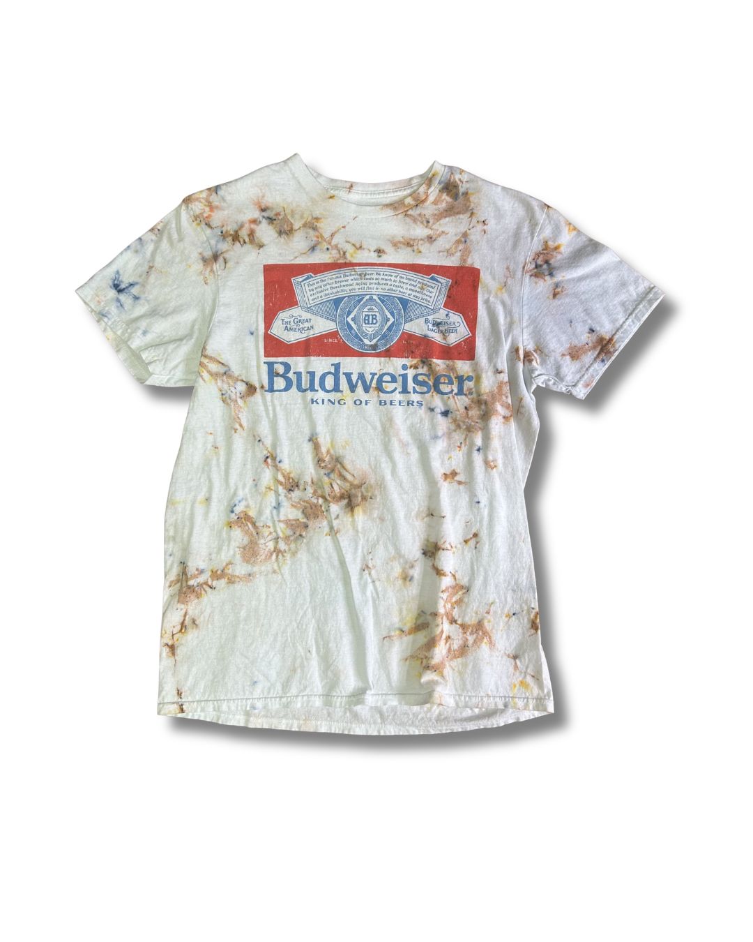 Budweiser Blue Text Tie Dye Tee
