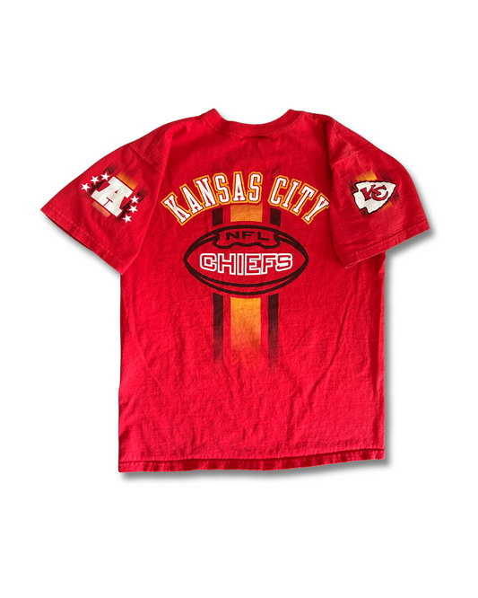 VINTAGE Youth Kansas City Chiefs Red Tee – Pro Player Brand, Arrowhead Sleeve Detail