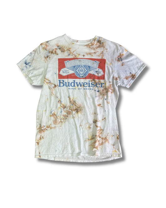 Budweiser Blue Text Tie Dye Tee