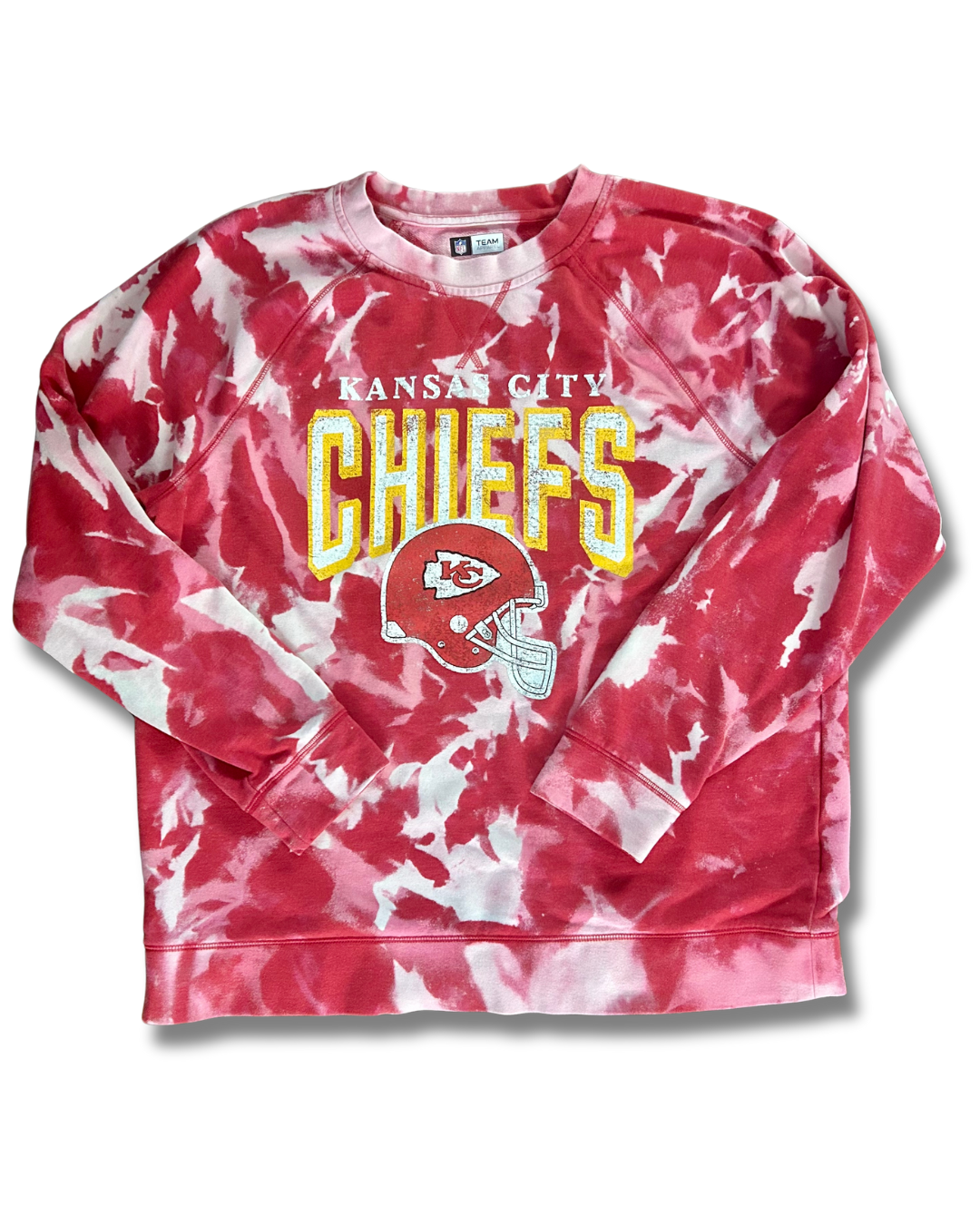 Red Classic Chiefs Acid Wash Crewneck