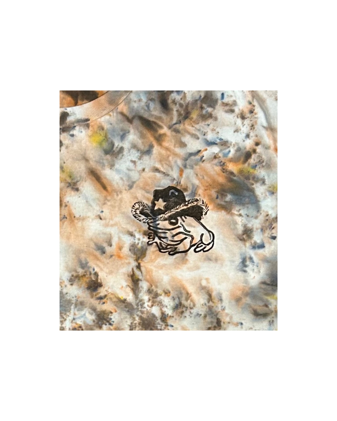 COWBOY FROG DESERT COLORS VARIANTS HAND PRINTED T-SHIRT