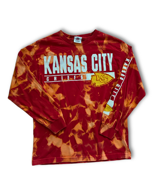 Red Chiefs Kansas City Acid Wash Long Sleeve Tee