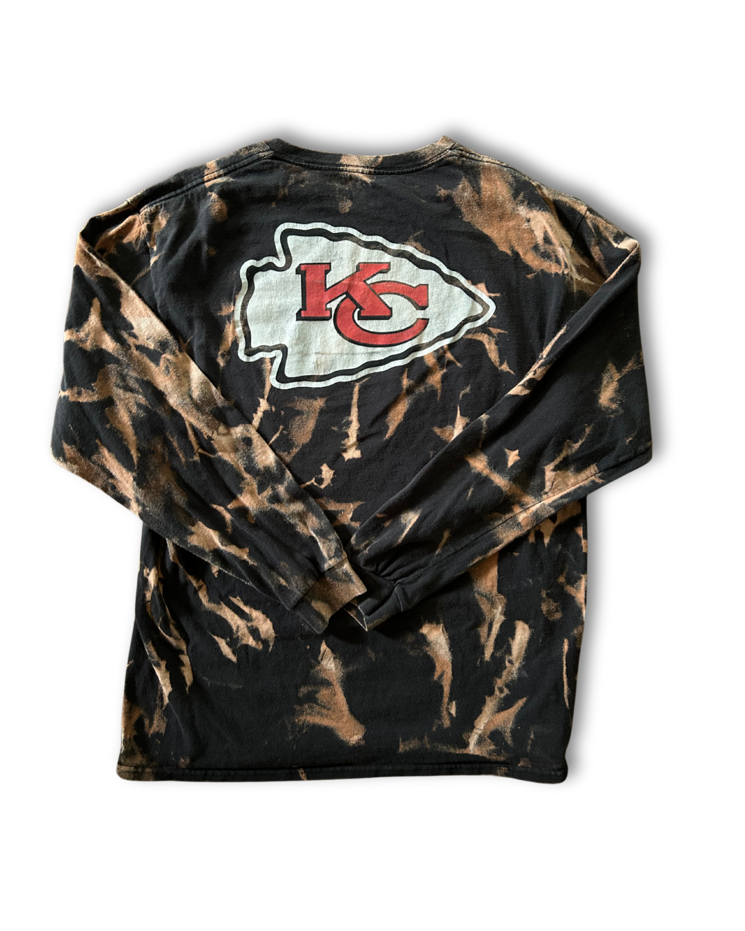 Black Chiefs Kansas City Acid Wash Long Sleeve Tee