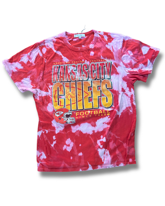 Red Throwback Big Text Acid Wash Chiefs T-Shirt