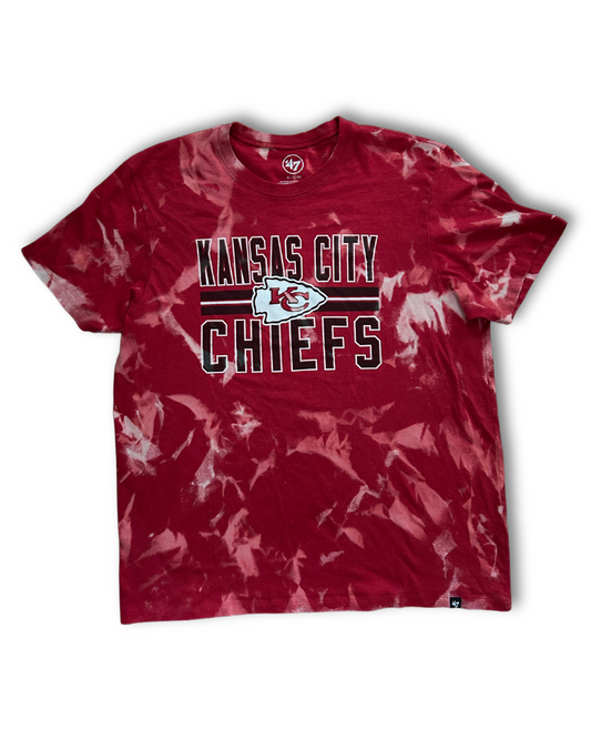 Dark Red KC Chiefs Acid Wash T-Shirt