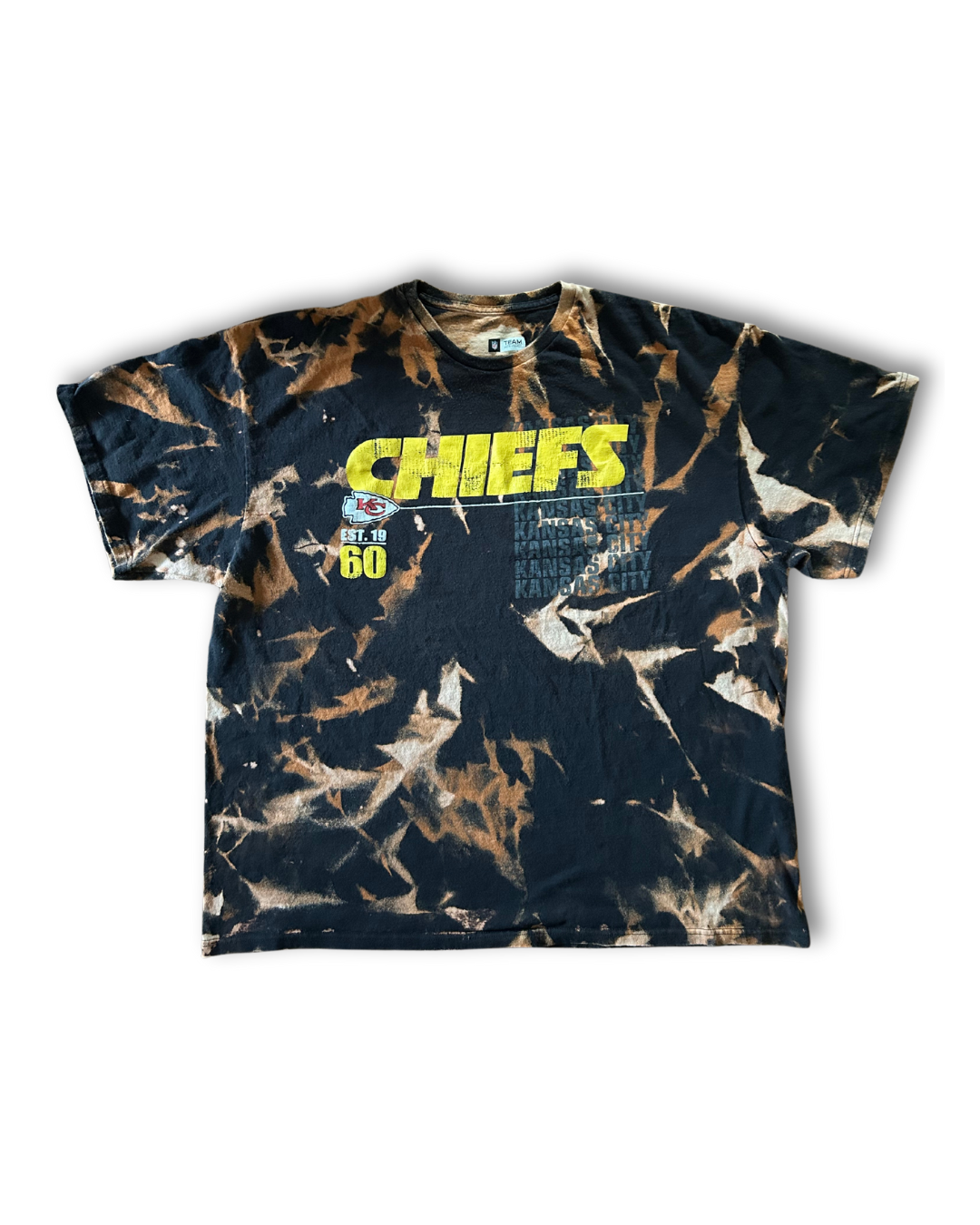 Black Chiefs Champion Retro Vibes Acid Wash T-Shirt