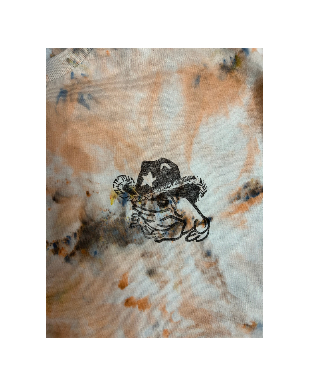 COWBOY FROG DESERT COLORS VARIANTS HAND PRINTED T-SHIRT