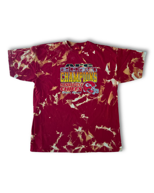 Dark Red Chiefs Champion Retro Vibes Acid Wash T-Shirt