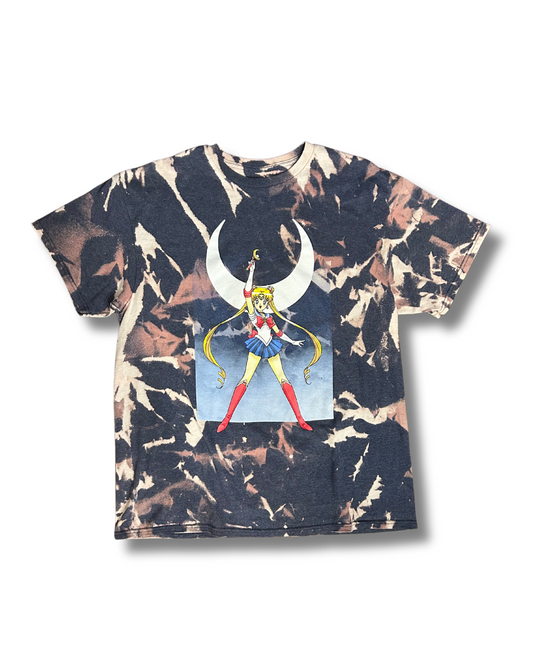 Sailor Moon Navy Acid Wash Tee