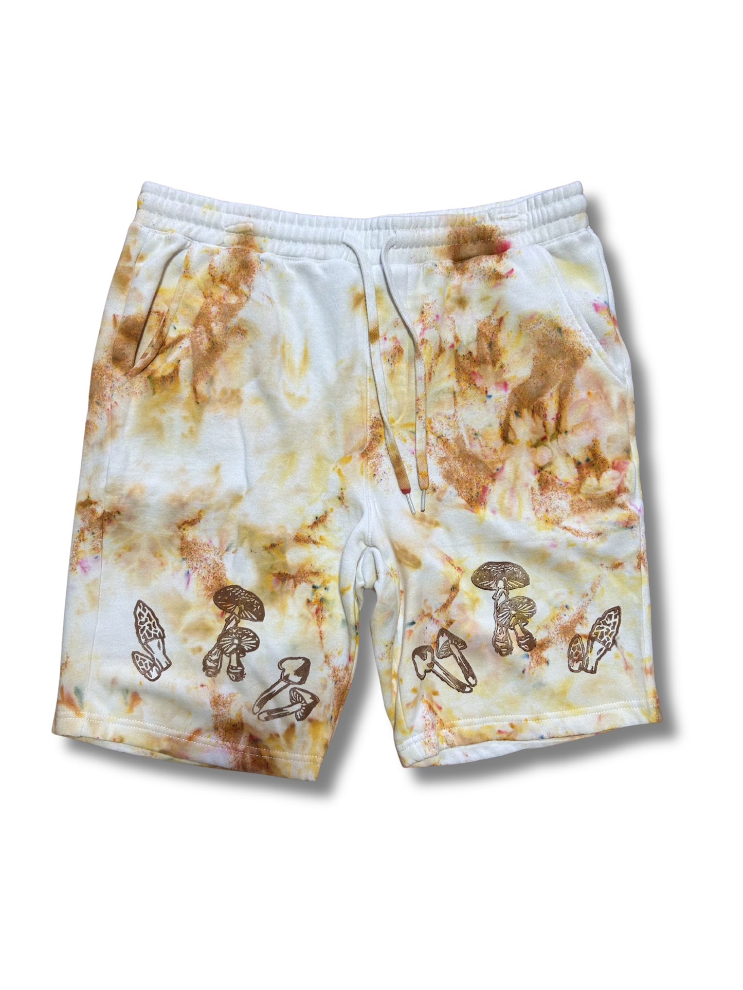 MUSHROOM BROWN VARIANTS HAND PRINTED SHORTS