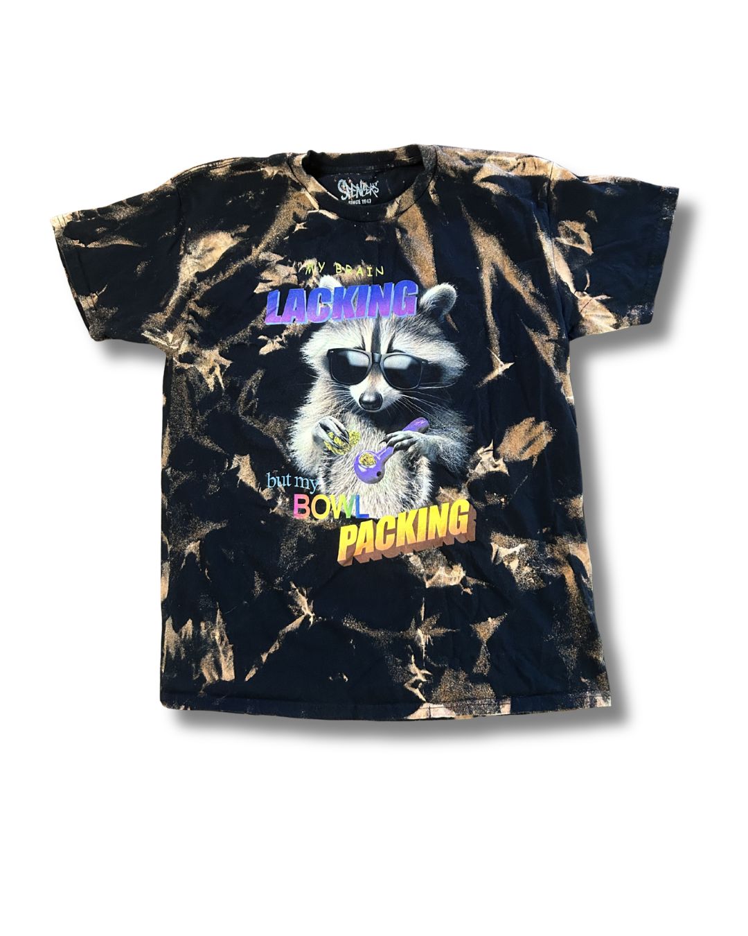 Brain Lacking but My Bowl Packing Racoon Acid Wash tee