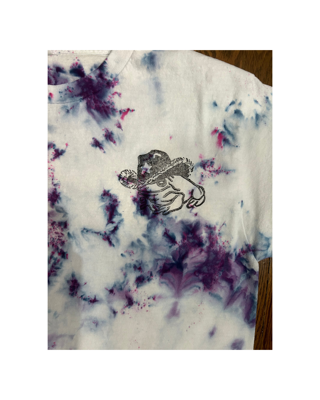 COWBOY FROG PURPLE COLORS VARIANTS HAND PRINTED T-SHIRT