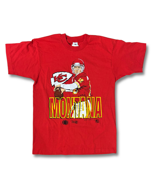 VINTAGE RARE 1993 Joe Montana Kansas City Chiefs Graphic Tee, Rare, like new condition