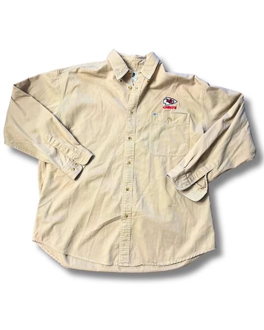 VINTAGE Tan Chiefs Button Down Shirt