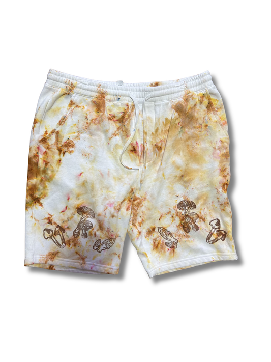 MUSHROOM BROWN VARIANTS HAND PRINTED SHORTS
