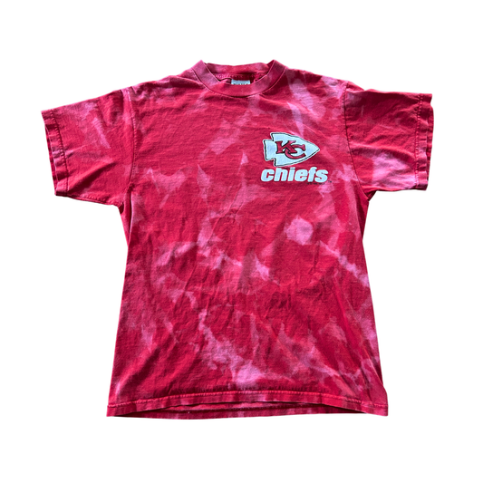 Left chest logo and big back Chiefs Logo Acid Wash T-Shirt
