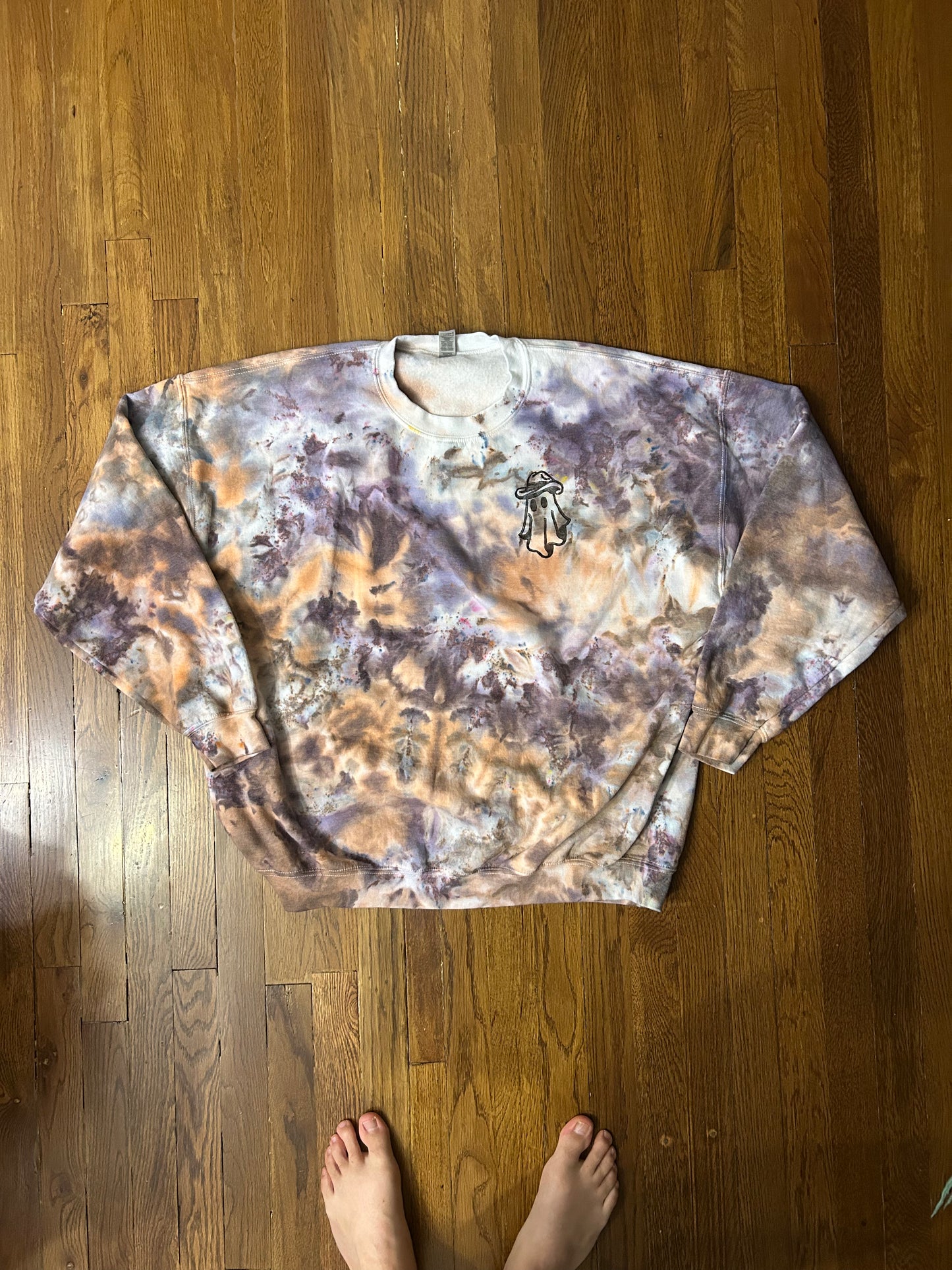 GHOST COWBOY PURPLE/ORANGE HAND PRINTED SWEATSHIRT