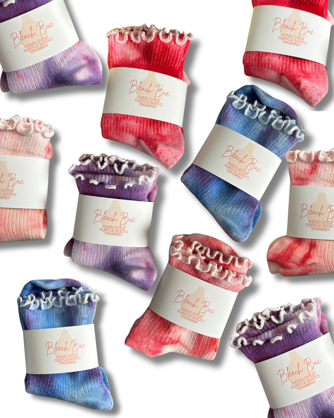 Hand Dyed Ruffle Socks